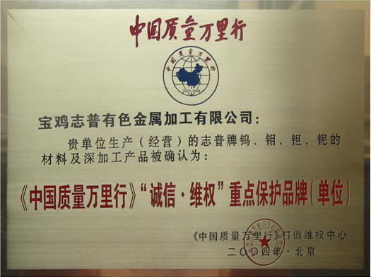 《中国质量万里行》“诚信・维权”重点保护品牌（单位）